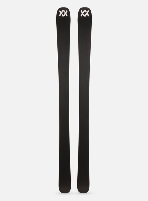 Load image into Gallery viewer, Volkl M7 Mantra Flat 26/27 snow skis in black with white tip logos, shown vertically from a top-down view.
