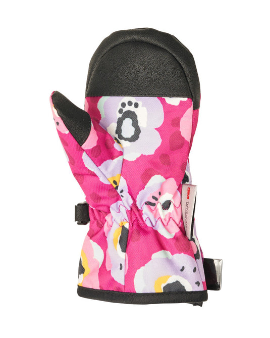 XTM Totts II Mitt featuring a pink floral print, black reinforced palm and thumb, and an elasticated wrist.